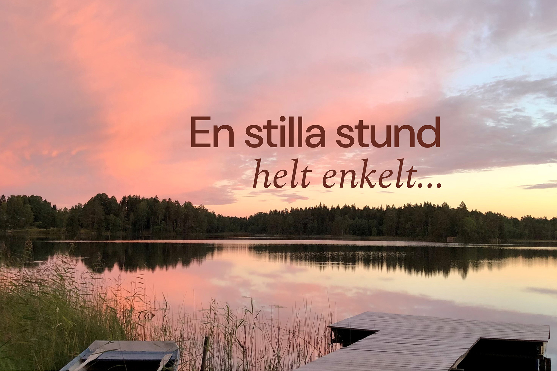 Solnedgång över en sjö i Dalarna