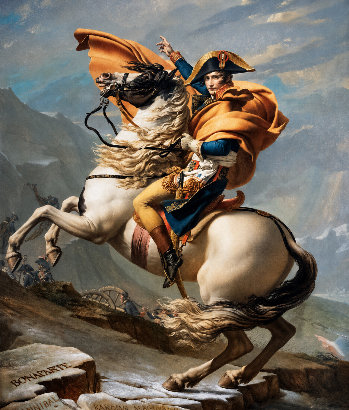 Napoleon rider över alperna