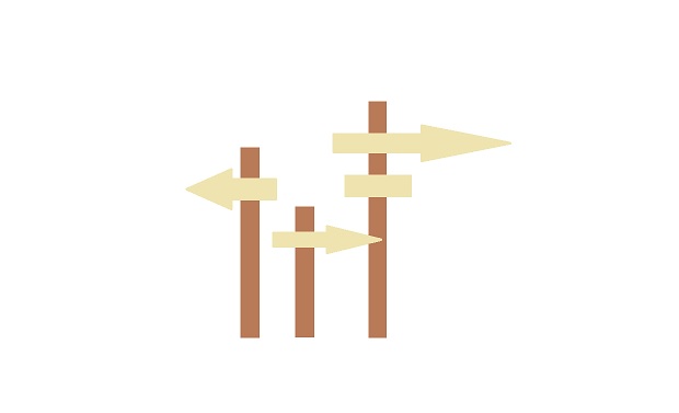 Illustration: road signs with arrows