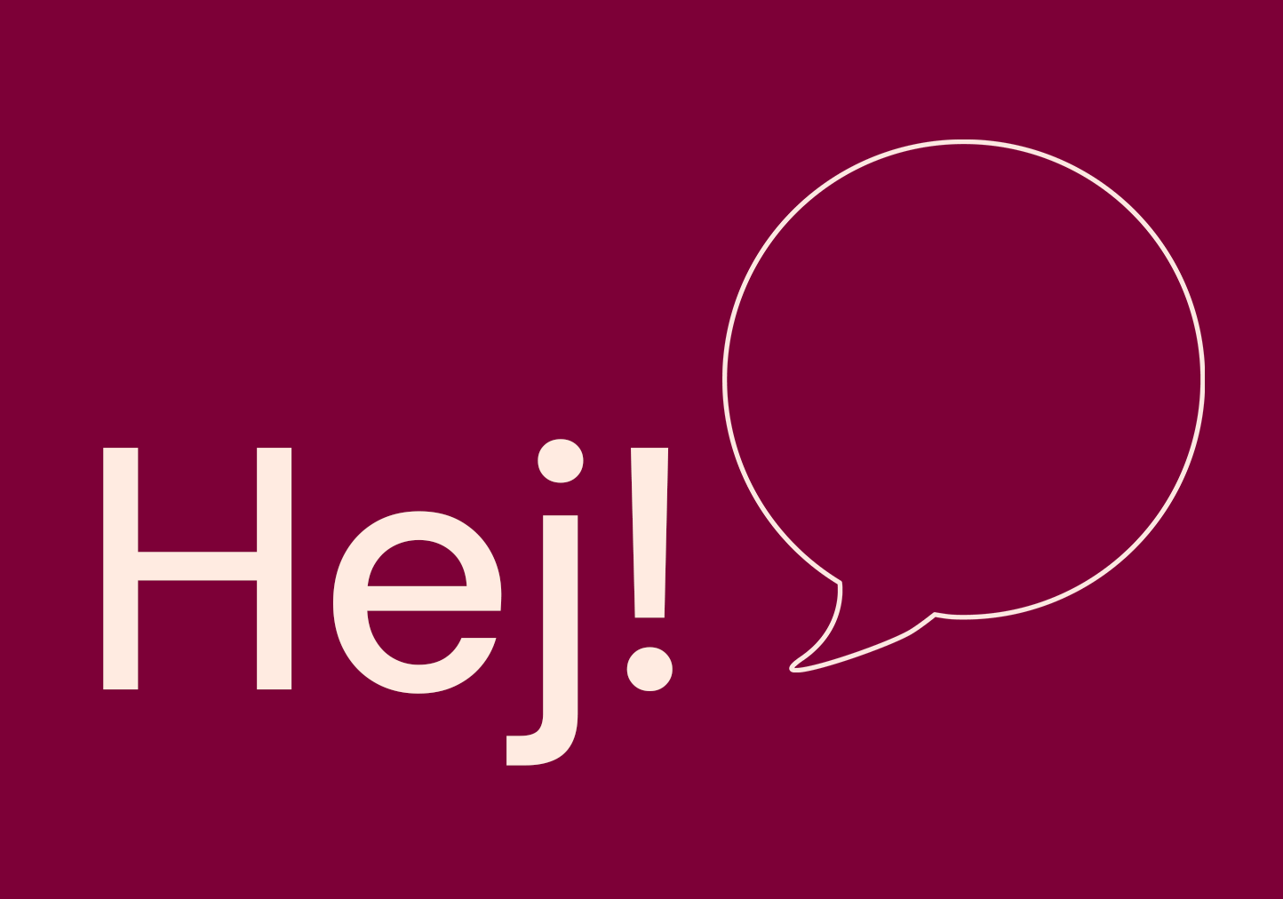 Bild med texten Hej och en pratbubbla