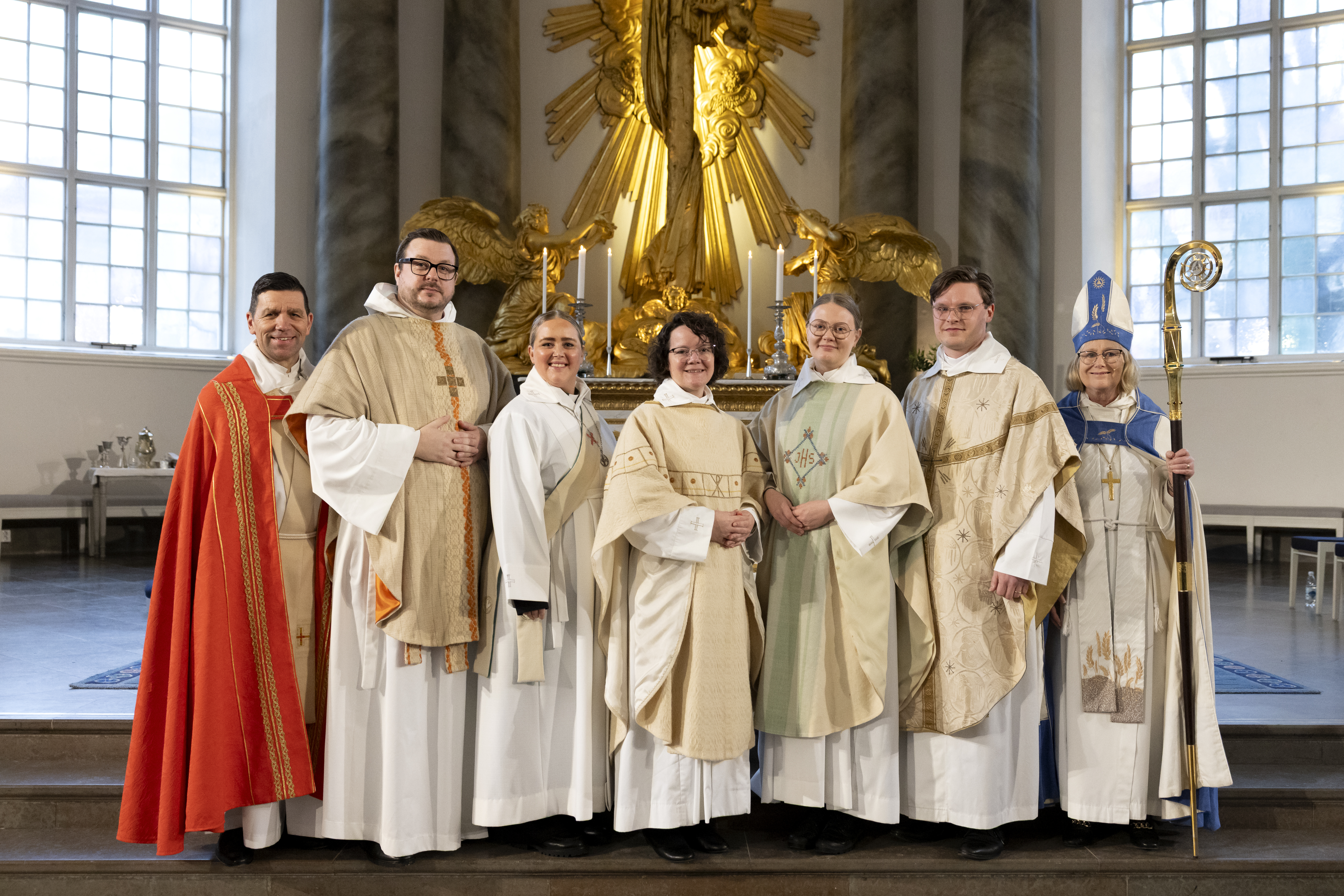Stefan Hiller, domprost, Anders Magnusson, Mikaela Tyell, Jane Lindberg, Elin Nero Nordin, Alfred Ingmår, Susanne Rappmann, biskop.