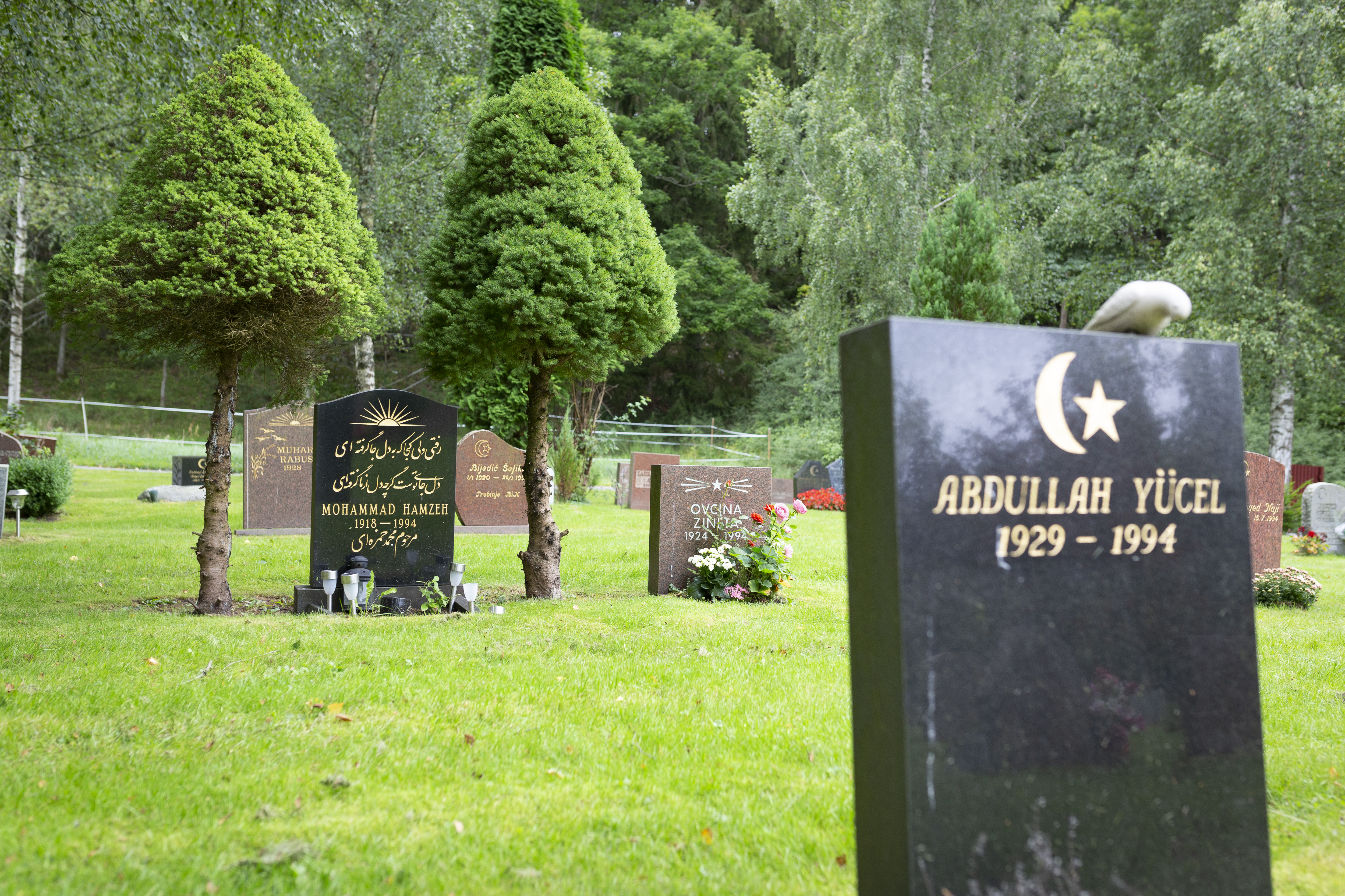 En muslimsk skogskyrkogård.
